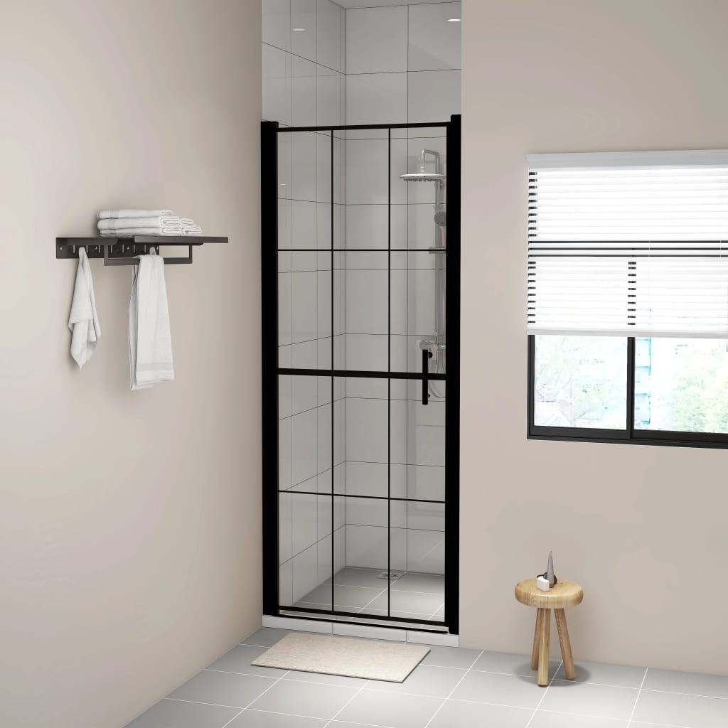 Vidaxl Shower Door 91x195 cm tvrdé sklo černé