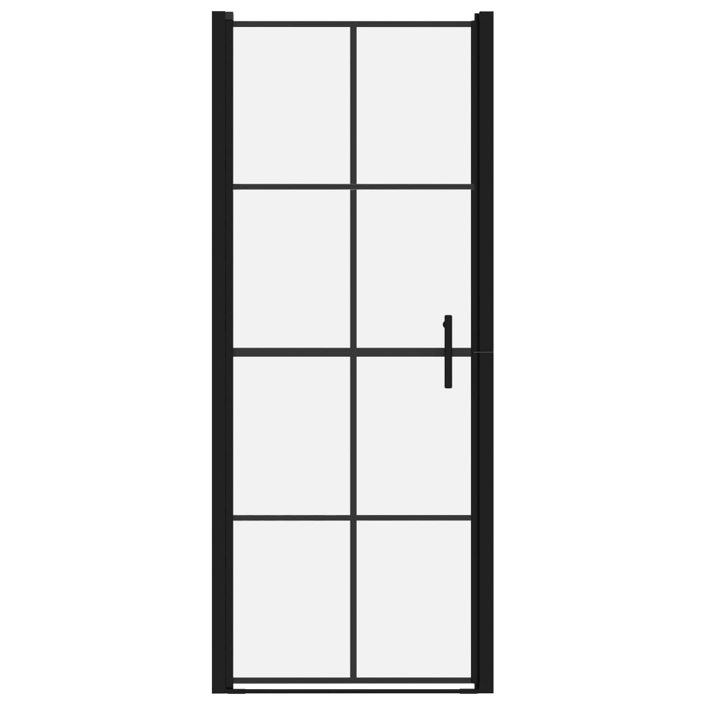 Vidaxl douchedeuren 81x195 cm gehard glas zwart