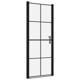 Vidaxl dusjdør 91x195 cm herdet glass svart