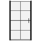 Vidaxl douchedeur 100x178 cm gehard glas zwart