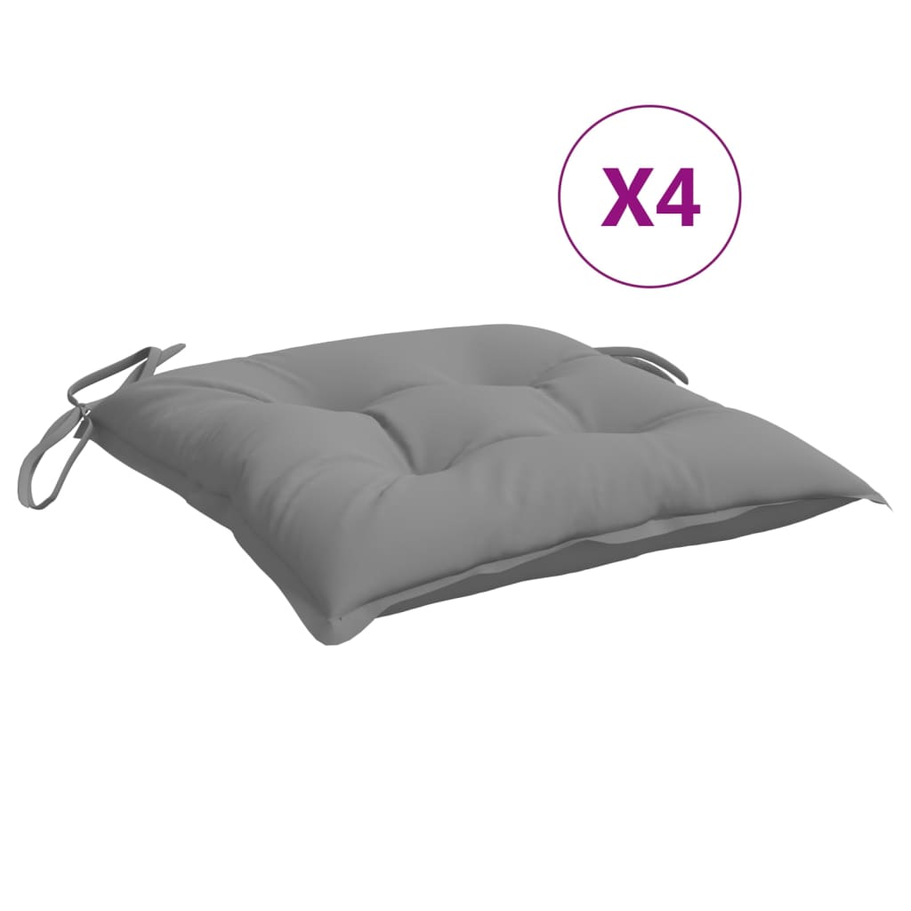 Coussins de chaise Vidaxl 4 pcs 40x40x7 cm Oxford tissu gris