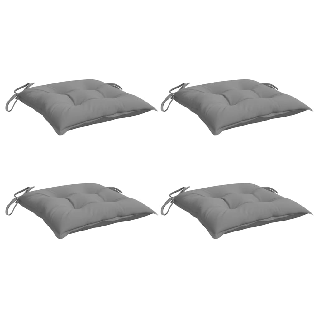 Coussins de chaise Vidaxl 4 pcs 40x40x7 cm Oxford tissu gris