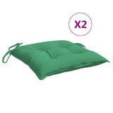 Coussins de chaise Vidaxl 2 ST 40x40x7 cm Oxford tissu vert