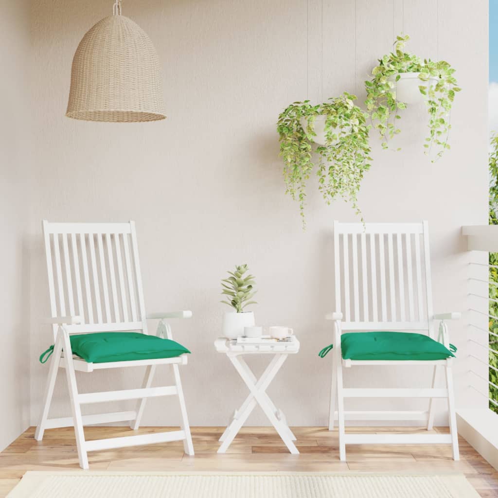 Coussins de chaise Vidaxl 2 ST 40x40x7 cm Oxford tissu vert