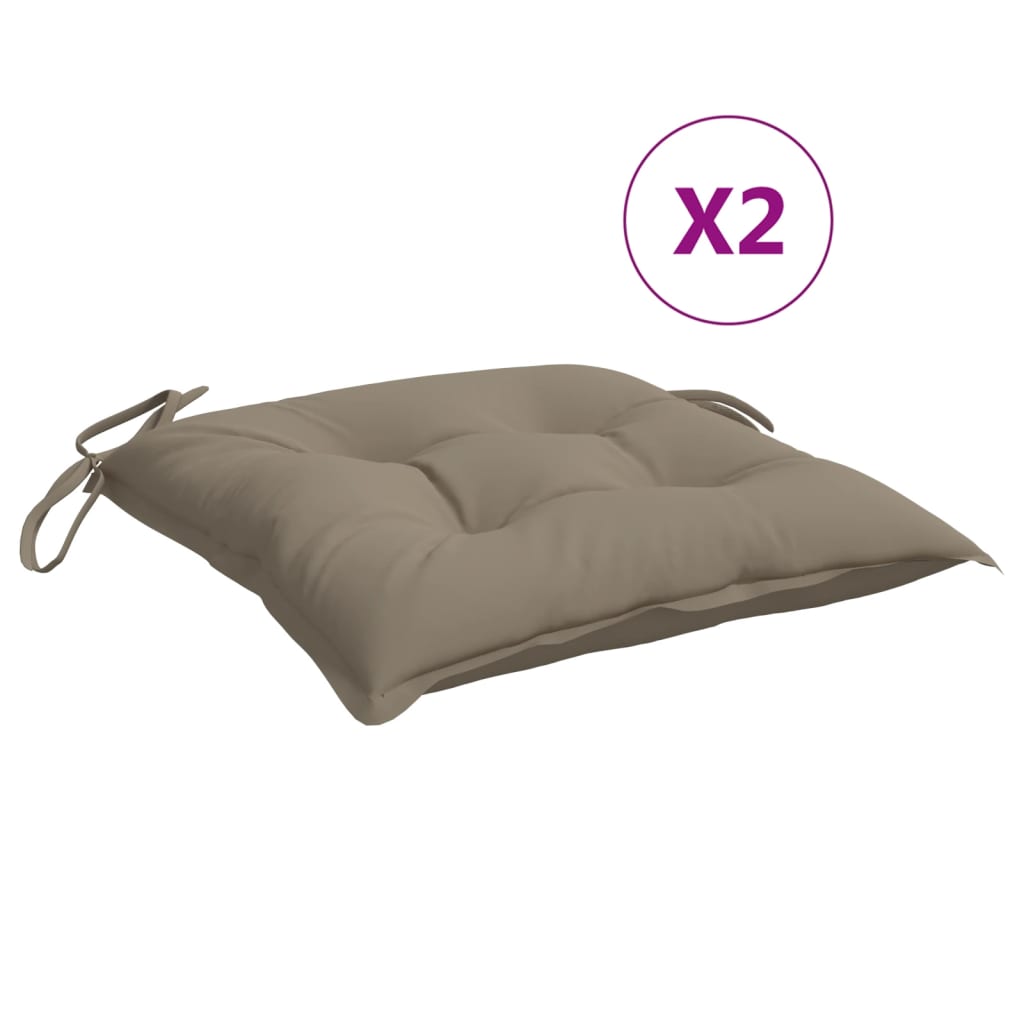 VIDAXL -Stuhlkissen 2 PCs 40x40x7 cm Oxford Stofftaupe