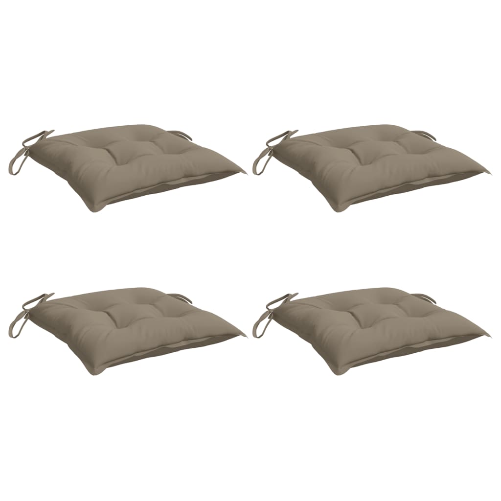 Coussins de chaise vidaxl 4 pcs 40x40x7 cm oxford tissu taupe