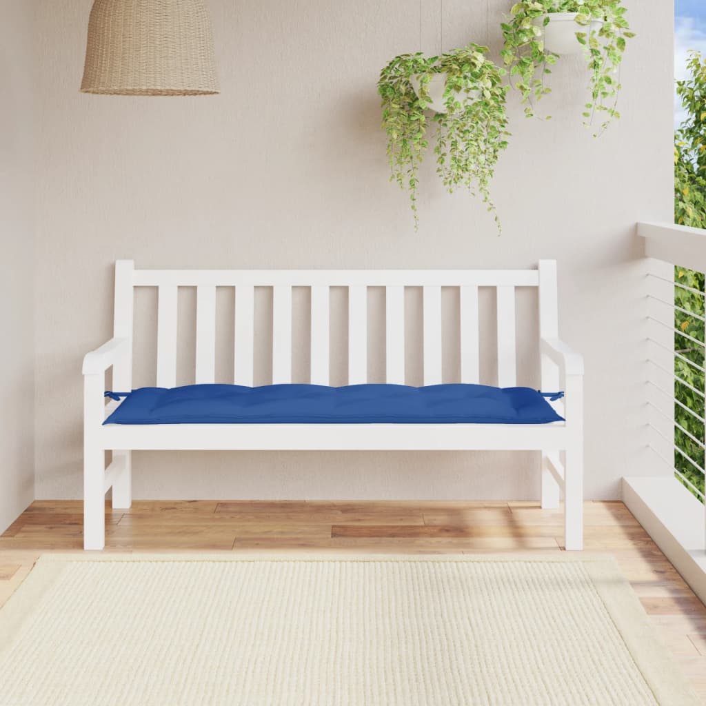 Vidaxl Garden Bench Pushion 150x50x7 cm Oxford stof blå