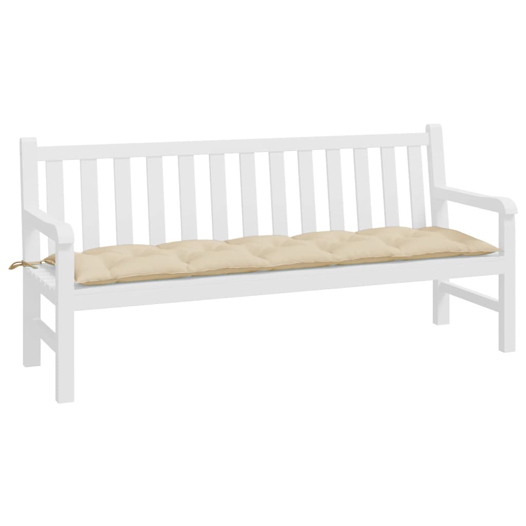 Vidaxl Garden Bench Pushion 180x50x7 cm Oxford Stof beige