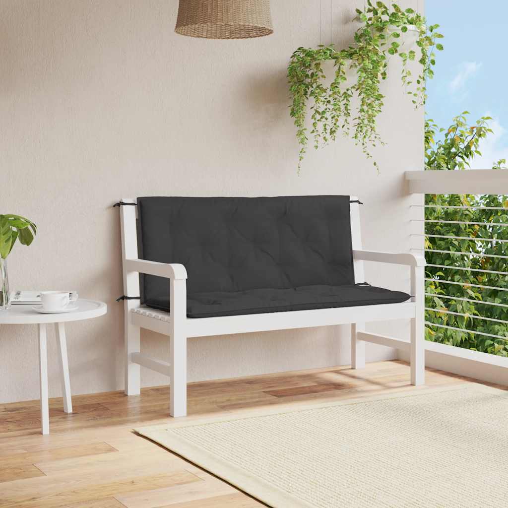 Vidaxl jardin banc coussin 120x (50 + 50) x7 cm Oxford tissu noir