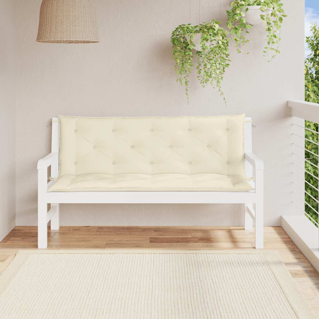 Vidaxl Garden Banc Cushion 150x (50 + 50) x7 cm Oxford Fabric Crèmewit