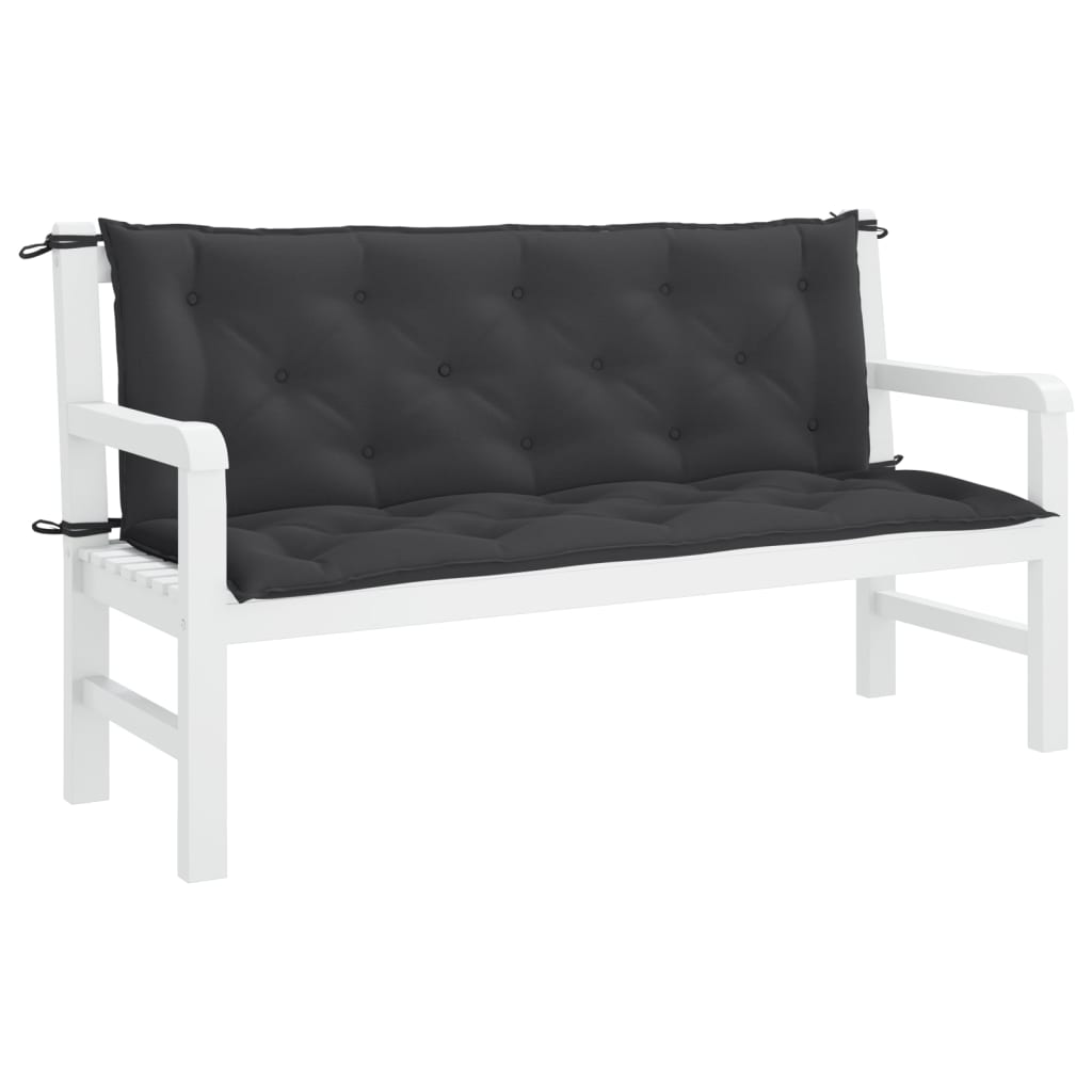 Vidaxl jardin banc coussin 150x (50 + 50) x7 cm Oxford tissu noir