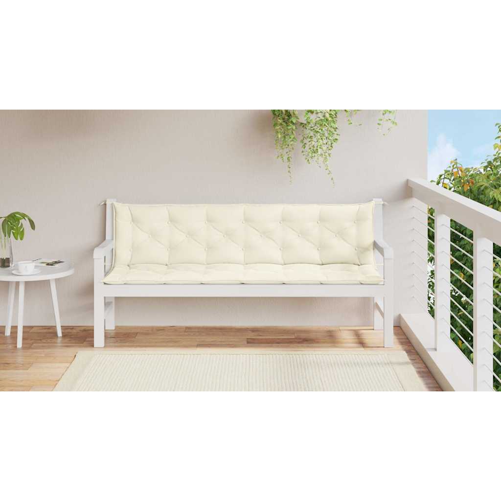 Vidaxl jardin banc coussin 200x (50 + 50) x7 cm oxford tissu crèmewit