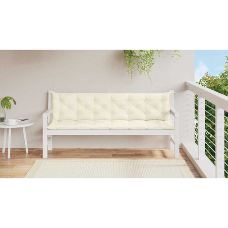Vidaxl jardin banc coussin 200x (50 + 50) x7 cm oxford tissu crèmewit