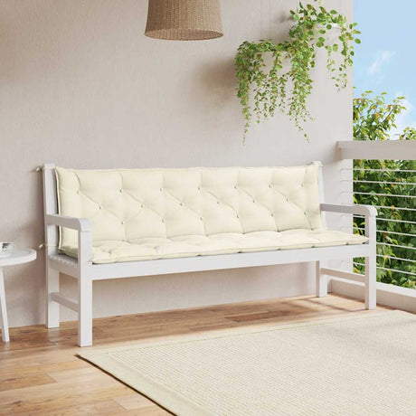 Vidaxl jardin banc coussin 200x (50 + 50) x7 cm oxford tissu crèmewit