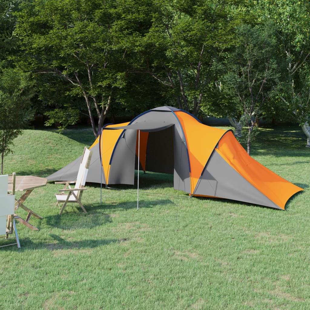 Vidaxl Tent 6 Person Gris et Orange