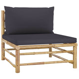 Vidaxl 4-delige loungeset met donkergrijze kussens bamboe
