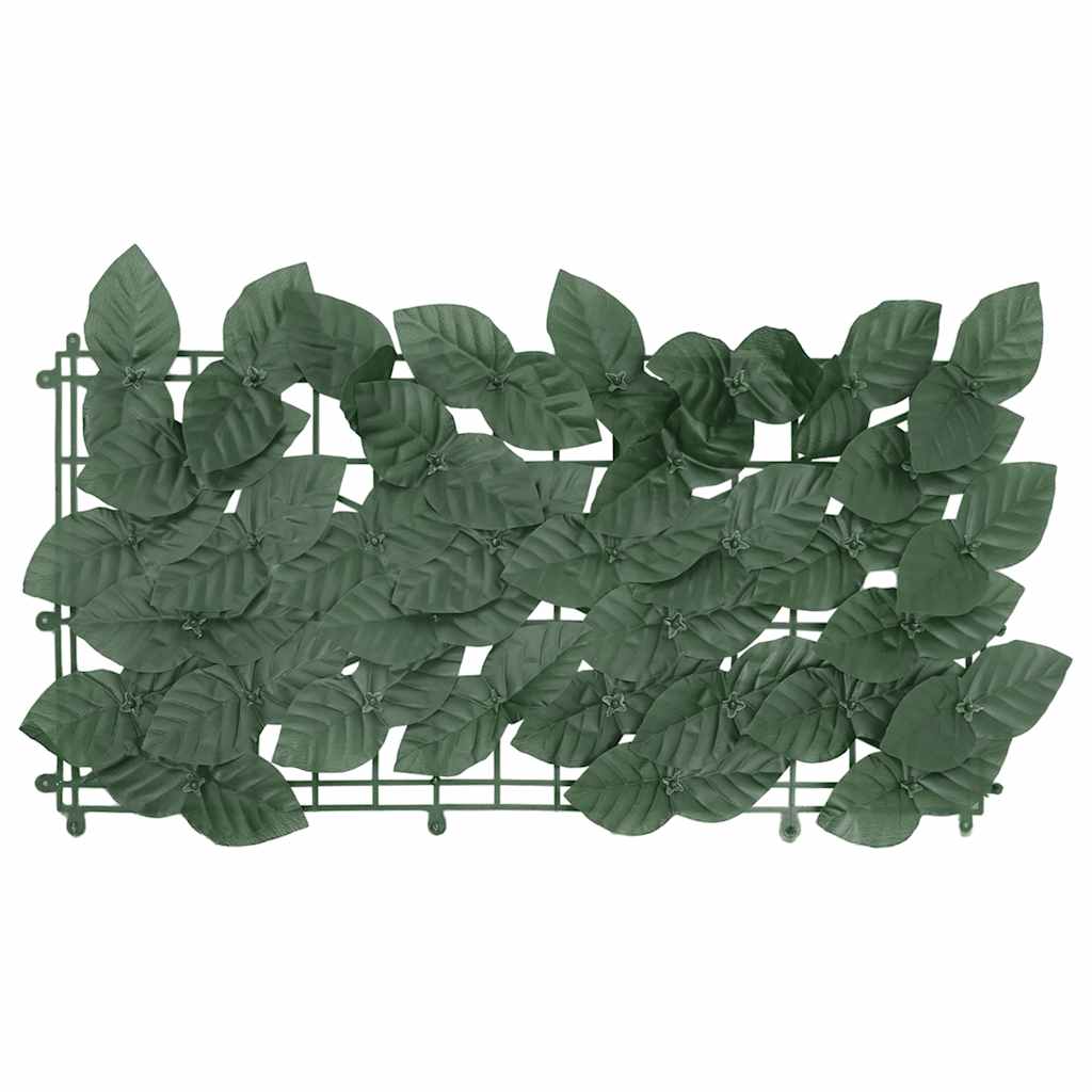 Écran de balcon Vidaxl avec feuilles vert foncé 300x100 cm