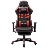 Vidaxl gamestoel met voetensteun kunstleer zwart en rood