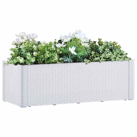 Vidaxl planteur haut avec système auto-employé 100x43x33 cm blanc