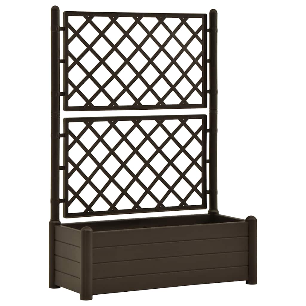Jardinière Vidaxl avec Latwerk 100x43x142 cm PP mokka