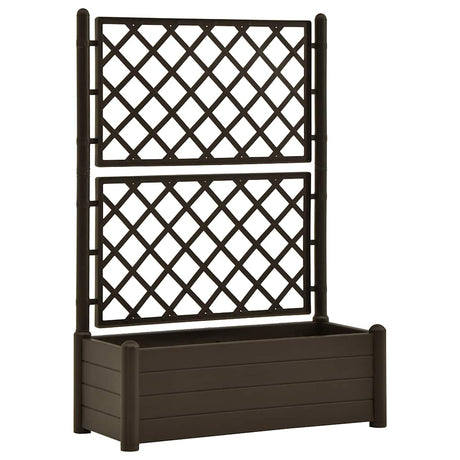 Jardinière Vidaxl avec Latwerk 100x43x142 cm PP mokka