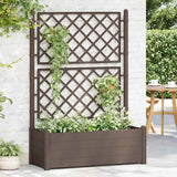 Jardinière Vidaxl avec Latwerk 100x43x142 cm PP mokka
