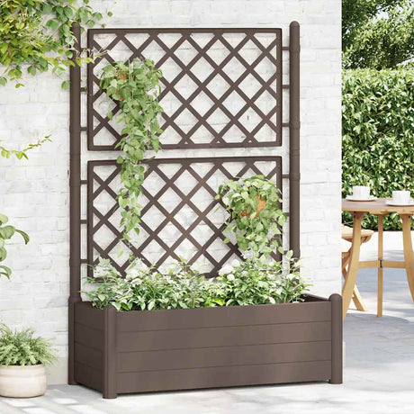 Jardinière Vidaxl avec Latwerk 100x43x142 cm PP mokka