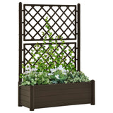 Vidaxl planter med latwerk 100x43x142 cm pp mokka