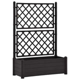 Planteur vidaxl avec latwerk 100x43x142 cm pp anthracite