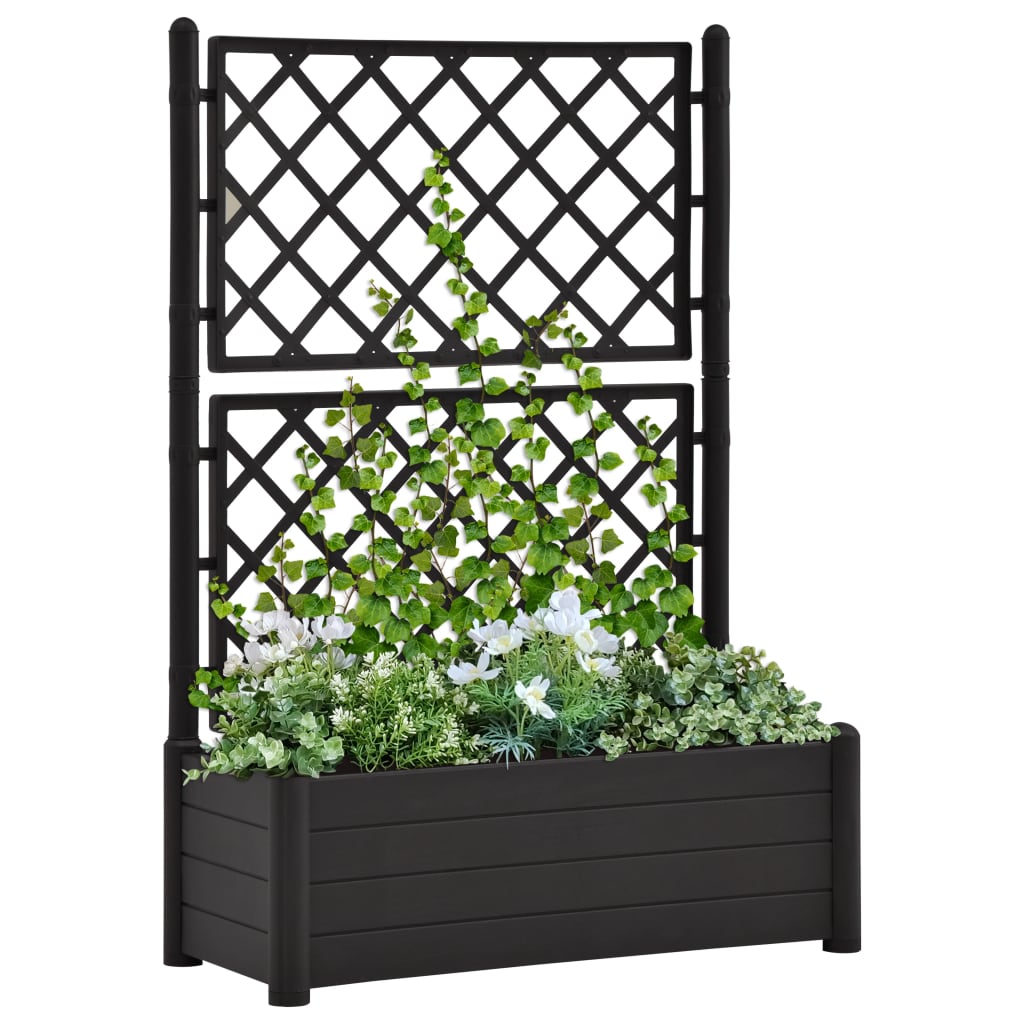 Vidaxl Planter med Latwerk 100x43x142 cm pp antracite