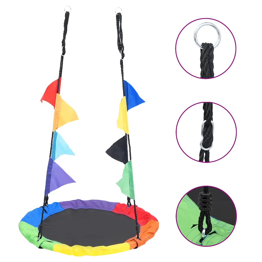 Vidaxl Nest Swing mit Flaggen 100 cm Regenbogen -gelenkt