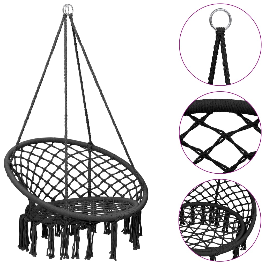 Vidaxl Hanging Chair 80 cm Antracite -farget