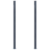 Vidaxl Fence Posts 2 pcs 185 cm en aluminium gris foncé