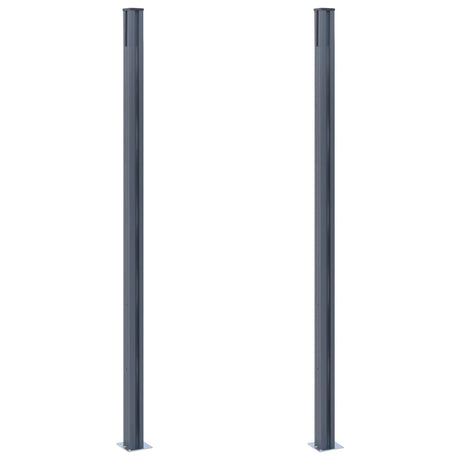 Vidaxl Fence Posts 2 pcs 185 cm en aluminium gris foncé