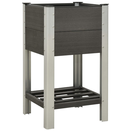 Planteur Vidaxl surélevé avec une étagère 50x50x90 cm gris HKC