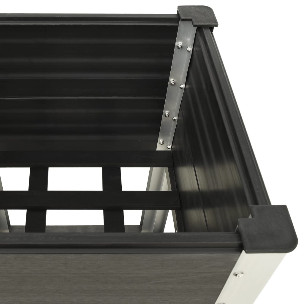 Planteur Vidaxl surélevé avec une étagère 50x50x90 cm gris HKC