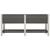 Planteur Vidaxl élevé avec une étagère 200x50x90 cm gris HKC