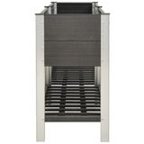 Planteur Vidaxl élevé avec une étagère 200x50x90 cm gris HKC