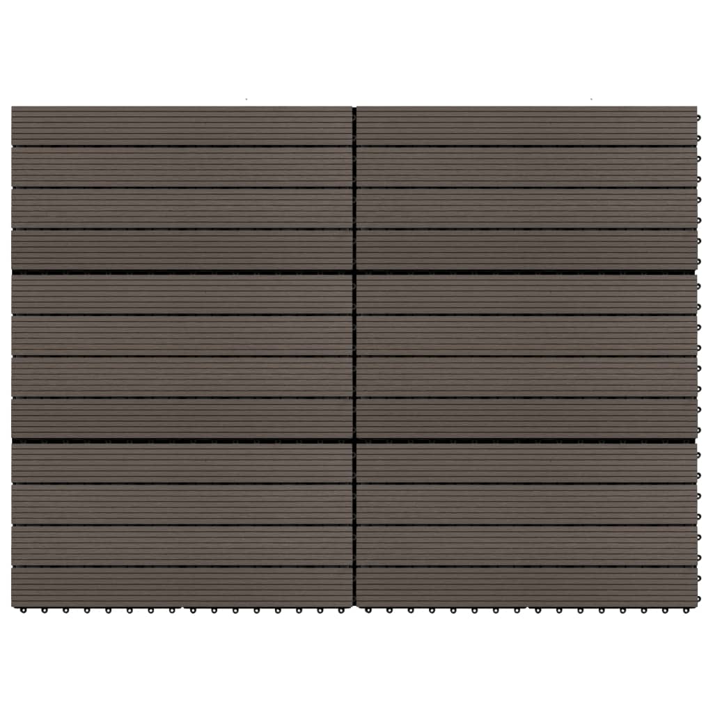 Vidaxl Terrace Tiles 6 ks 60x30 cm 1,08 m² hkc tmavě hnědá