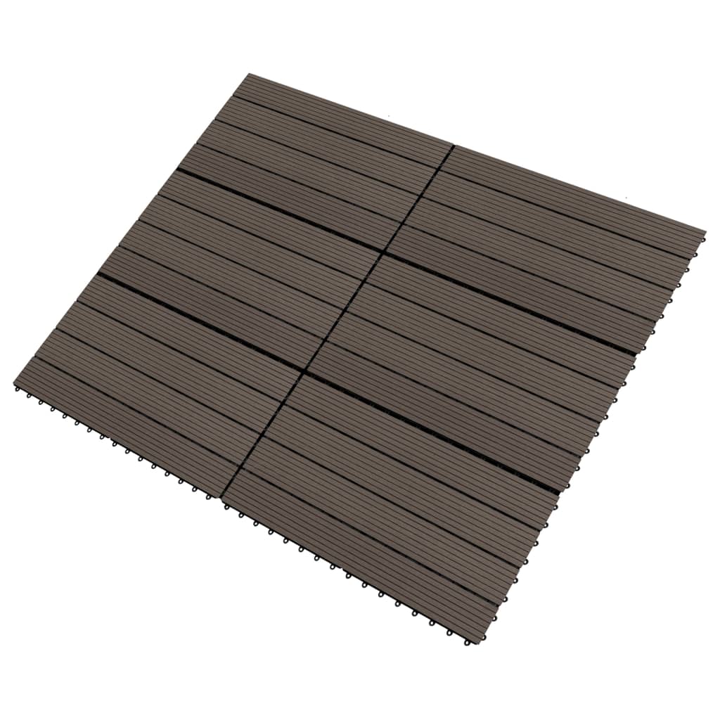 VIDAXL -Terrassenfliesen 6 PCs 60 x 30 cm 1,08 m² HKC Dunkelbraun