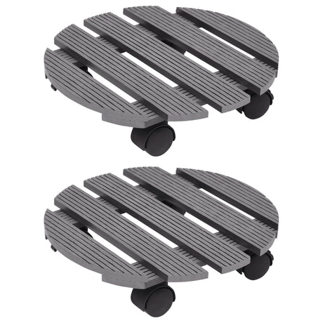 Vidaxl Plant Trolleys 2 PCS Ø30x7,5 cm HKC Gray