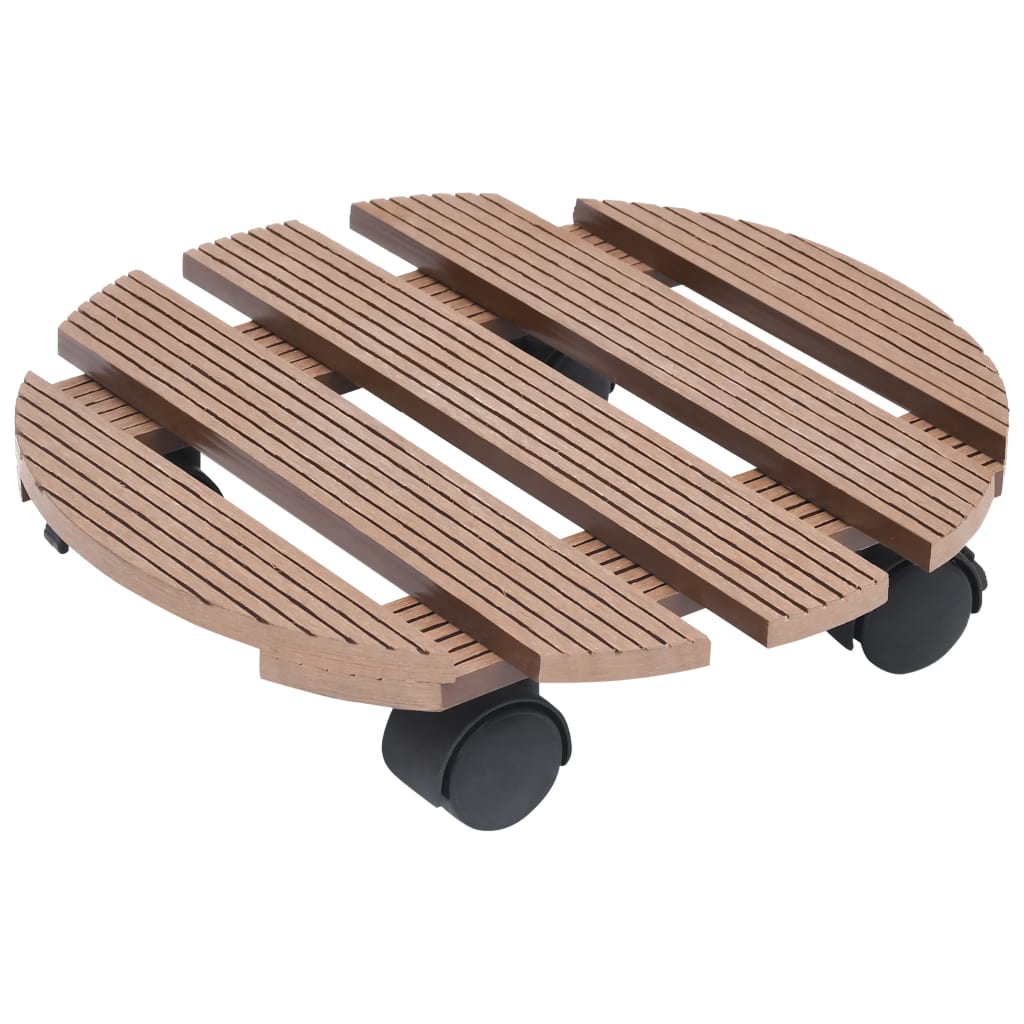 Vidaxl Plant Trolleys 2 PCS Ø30x7,5 cm HKC Brown