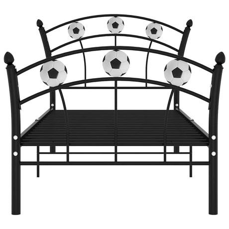 Vidaxl bedframe met voetbaldesign metaal zwart 90x200 cm