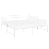Vidaxl slaapbankframe uittrekbaar metaal wit 90x200 cm