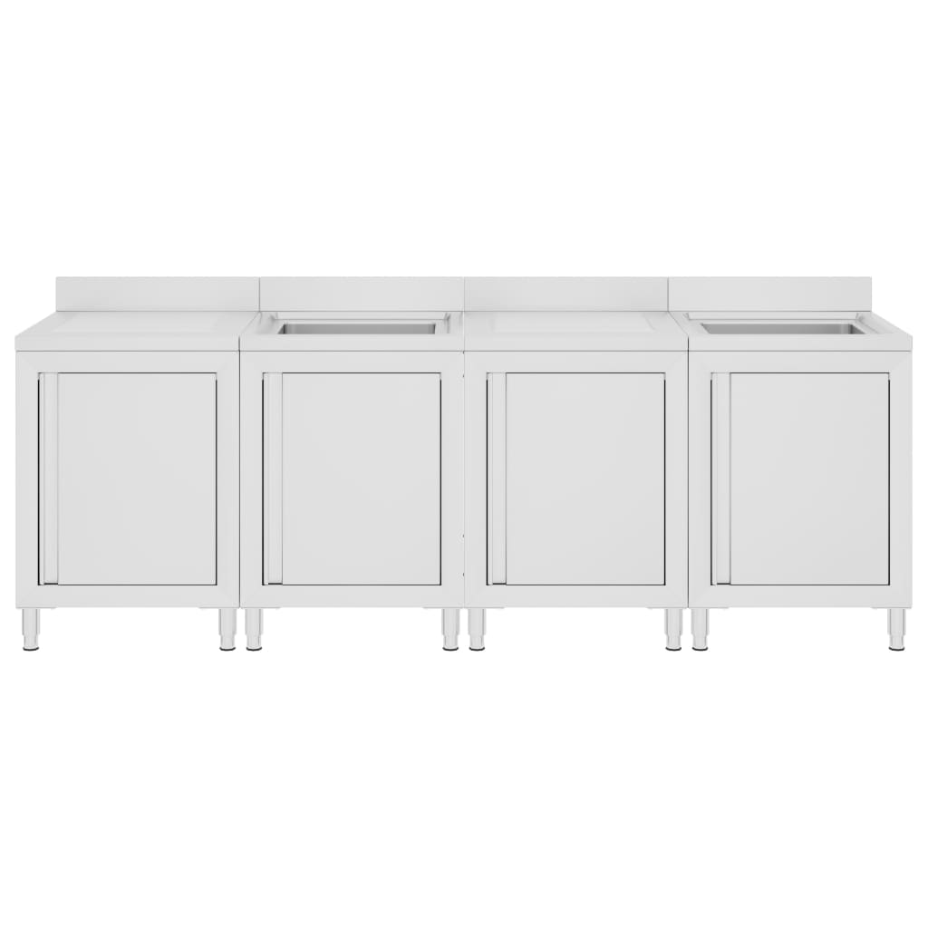 Armoire de lavabo Vidaxl Commercial 240x60x96 cm en acier inoxydable