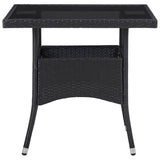 Vidaxl 3-delige tuinset poly rattan en glas zwart