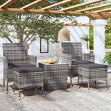 Vidaxl 5-delige bistroset poly rattan en gehard glas grijs