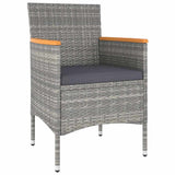 Vidaxl 5-delige bistroset poly rattan en gehard glas grijs