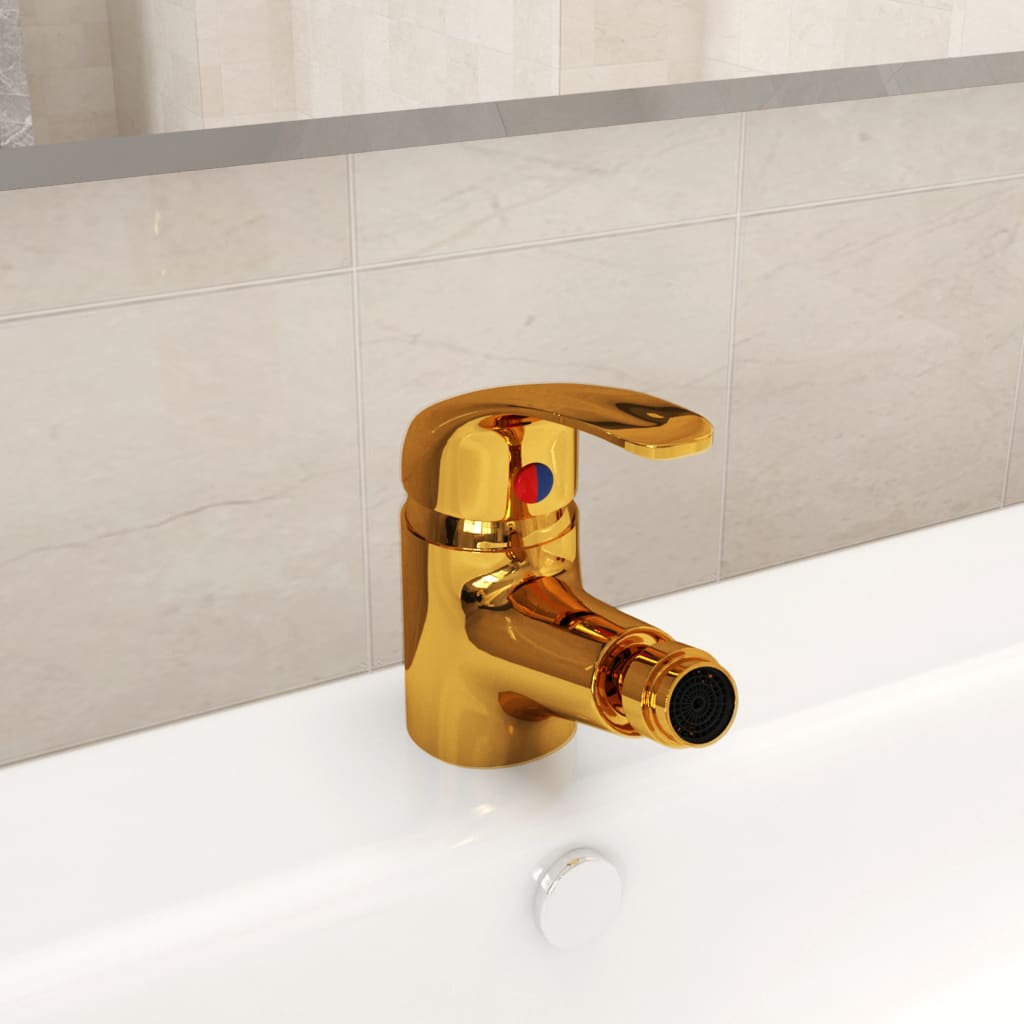 Vidaxl Bidet Valve 13x12 cm Gold faarweg