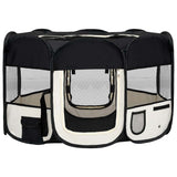 Vidaxl chien ren pliable avec sac de transport 125x125x61 cm noir